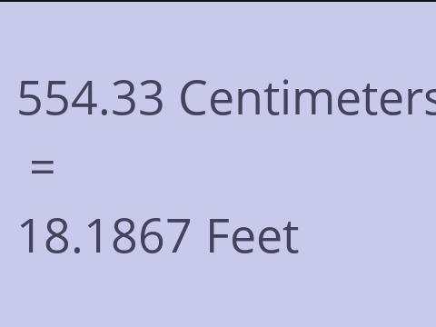 554.33 CM TO FEET