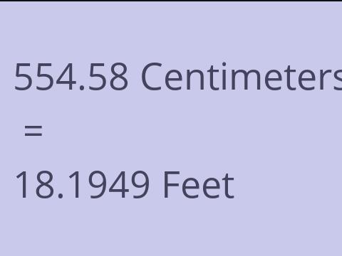 554.58 CM TO FEET