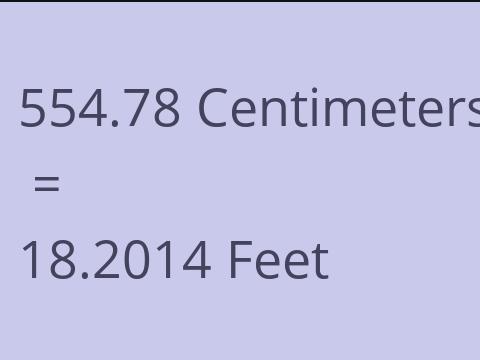 554.78 CM TO FEET