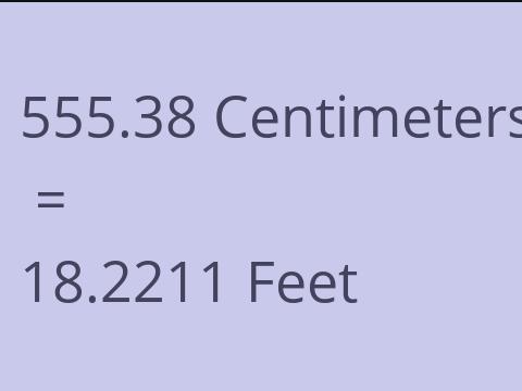 555.38 CM TO FEET