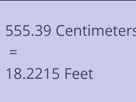 555.39 CM TO FEET