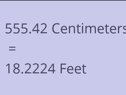 555.42 CM TO FEET