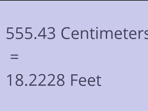 555.43 CM TO FEET