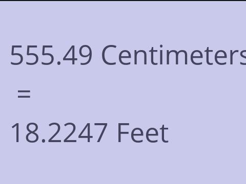 555.49 CM TO FEET