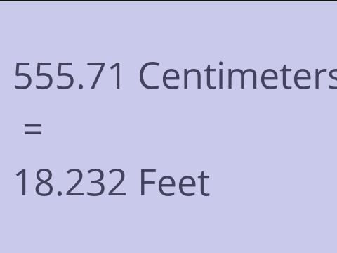 555.71 CM TO FEET