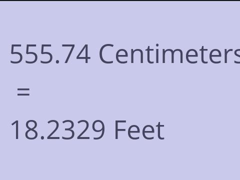 555.74 CM TO FEET