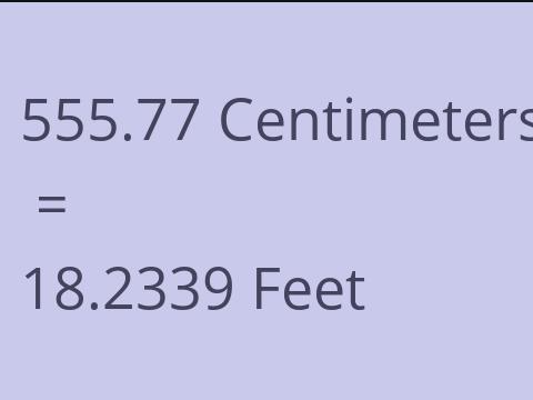 555.77 CM TO FEET