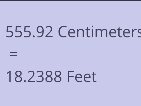 555.92 CM TO FEET