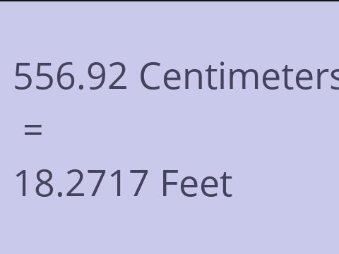 556.92 CM TO FEET