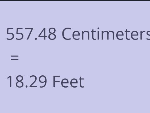 557.48 CM TO FEET