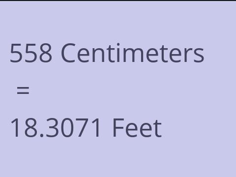 558 CM TO FEET