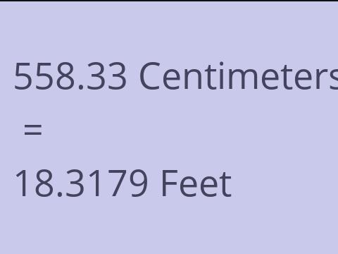 558.33 CM TO FEET