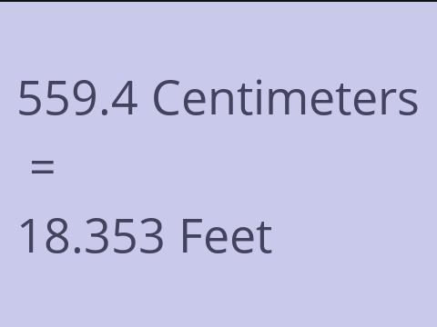 559.4 CM TO FEET