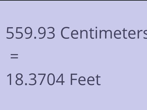 559.93 CM TO FEET