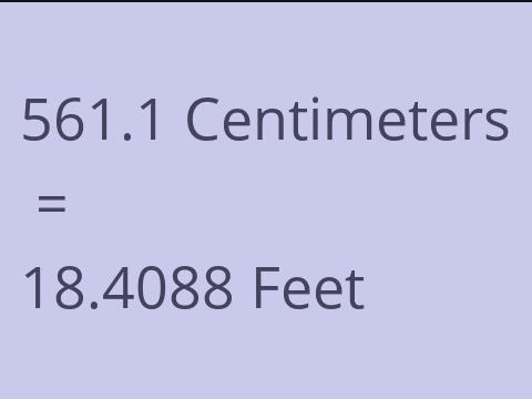 561.1 CM TO FEET