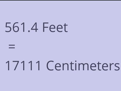 561.4 FEET TO CM