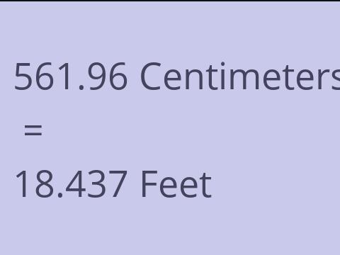 561.96 CM TO FEET