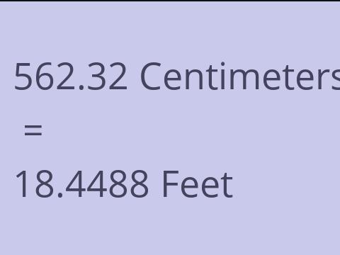 562.32 CM TO FEET