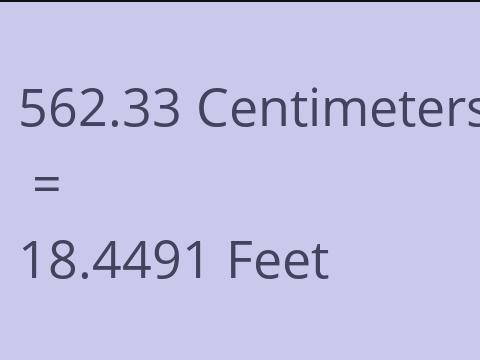 562.33 CM TO FEET