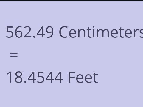 562.49 CM TO FEET