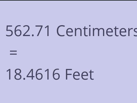 562.71 CM TO FEET