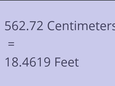 562.72 CM TO FEET