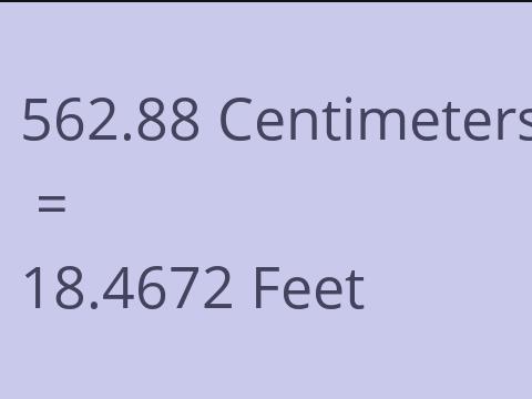 562.88 CM TO FEET