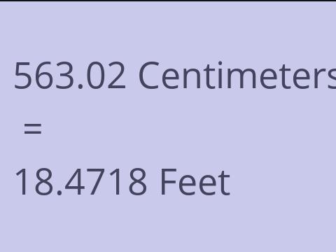 563.02 CM TO FEET