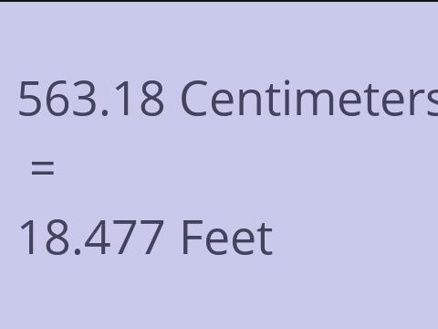 563.18 CM TO FEET