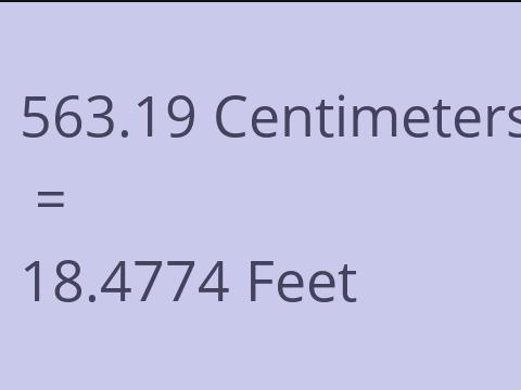 563.19 CM TO FEET