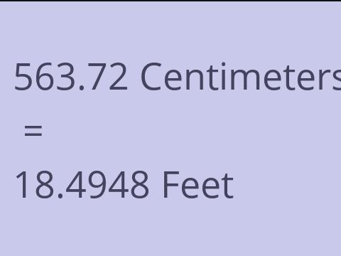 563.72 CM TO FEET