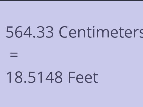 564.33 CM TO FEET