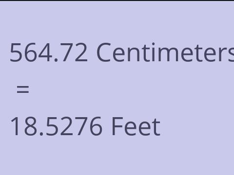 564.72 CM TO FEET