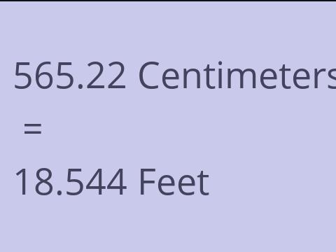 565.22 CM TO FEET