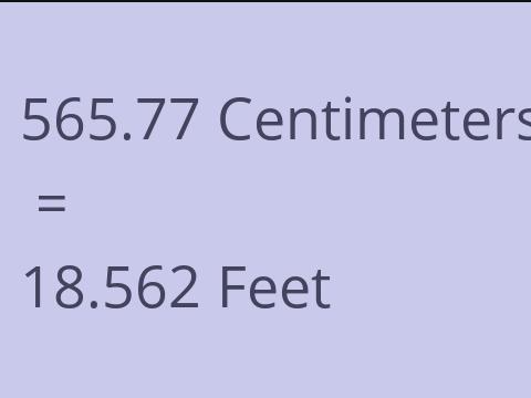 565.77 CM TO FEET