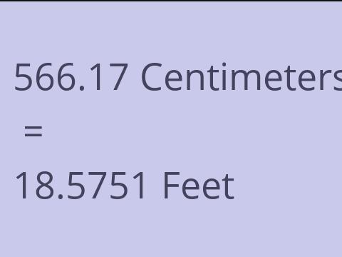 566.17 CM TO FEET