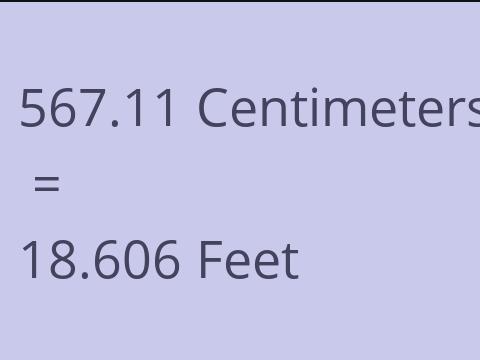 567.11 CM TO FEET