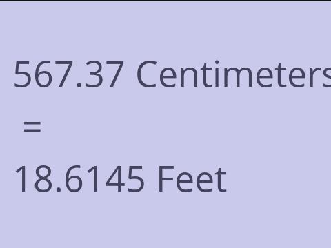 567.37 CM TO FEET