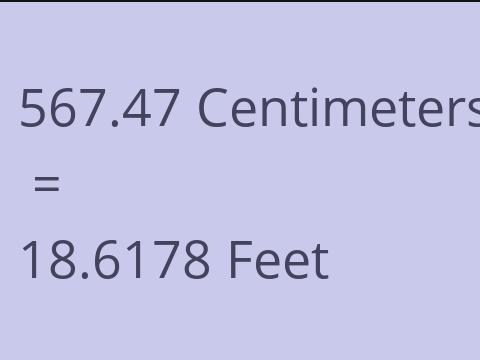 567.47 CM TO FEET