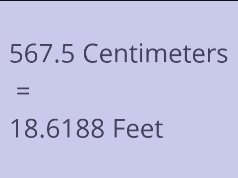 567.5 CM TO FEET