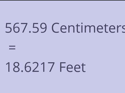 567.59 CM TO FEET