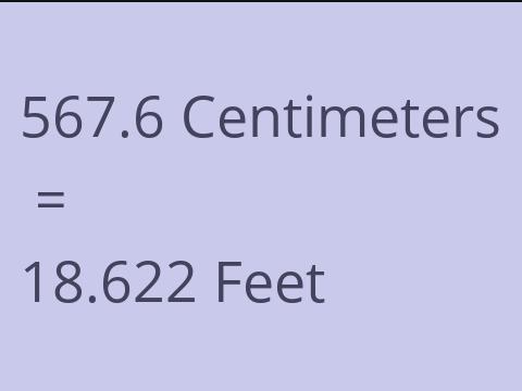 567.6 CM TO FEET