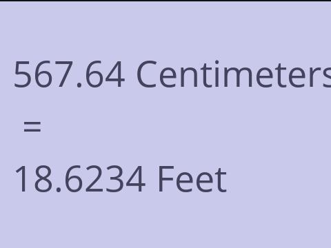 567.64 CM TO FEET