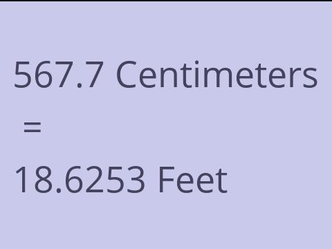 567.7 CM TO FEET