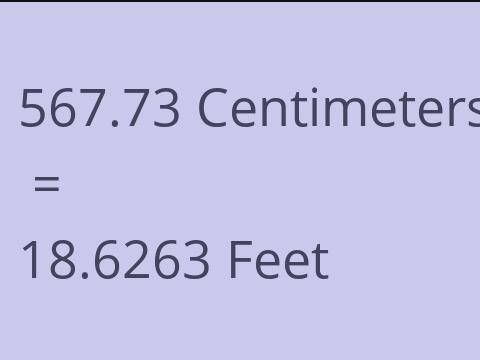 567.73 CM TO FEET