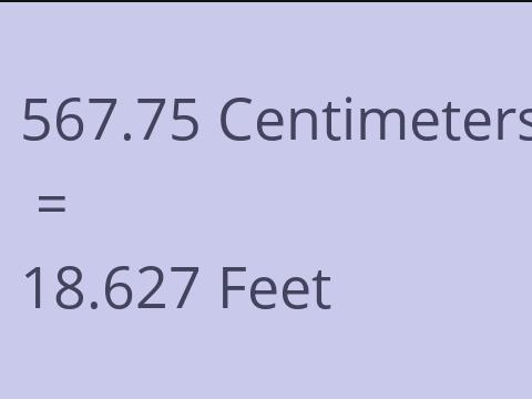 567.75 CM TO FEET