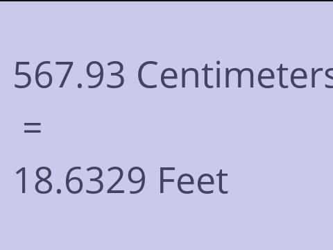 567.93 CM TO FEET