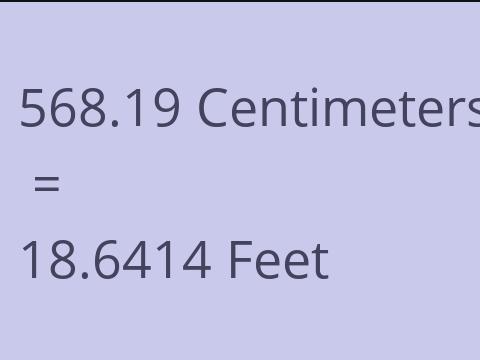 568.19 CM TO FEET