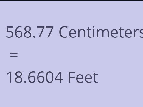 568.77 CM TO FEET