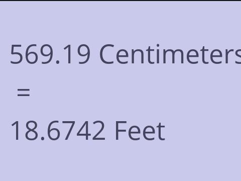 569.19 CM TO FEET